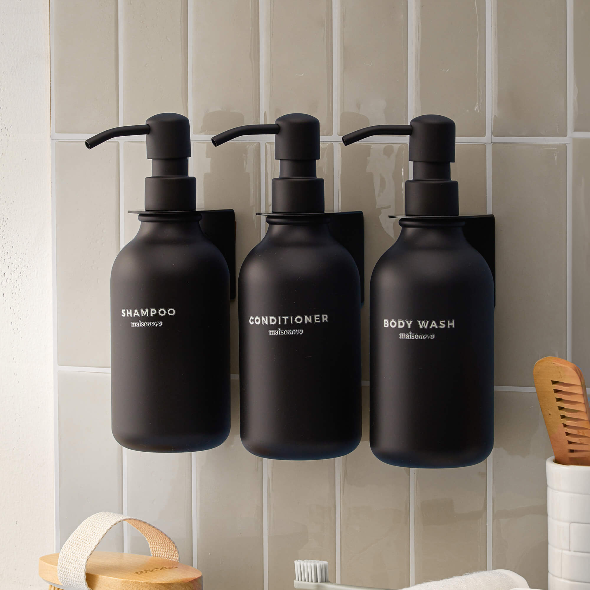 Wall Mounted Soap Dispenser Black Metal