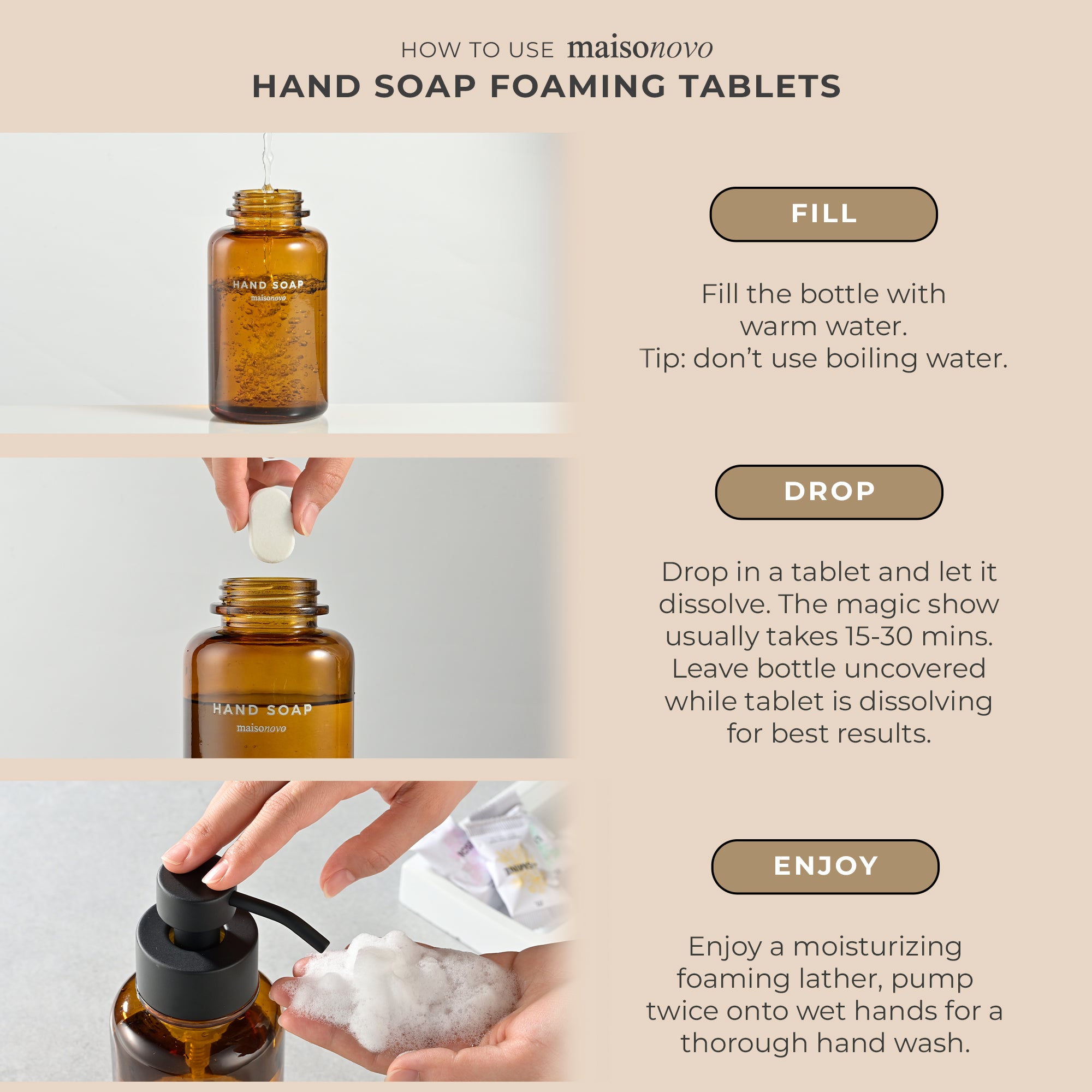 Foaming Hand Soap Tablets Rose x 12