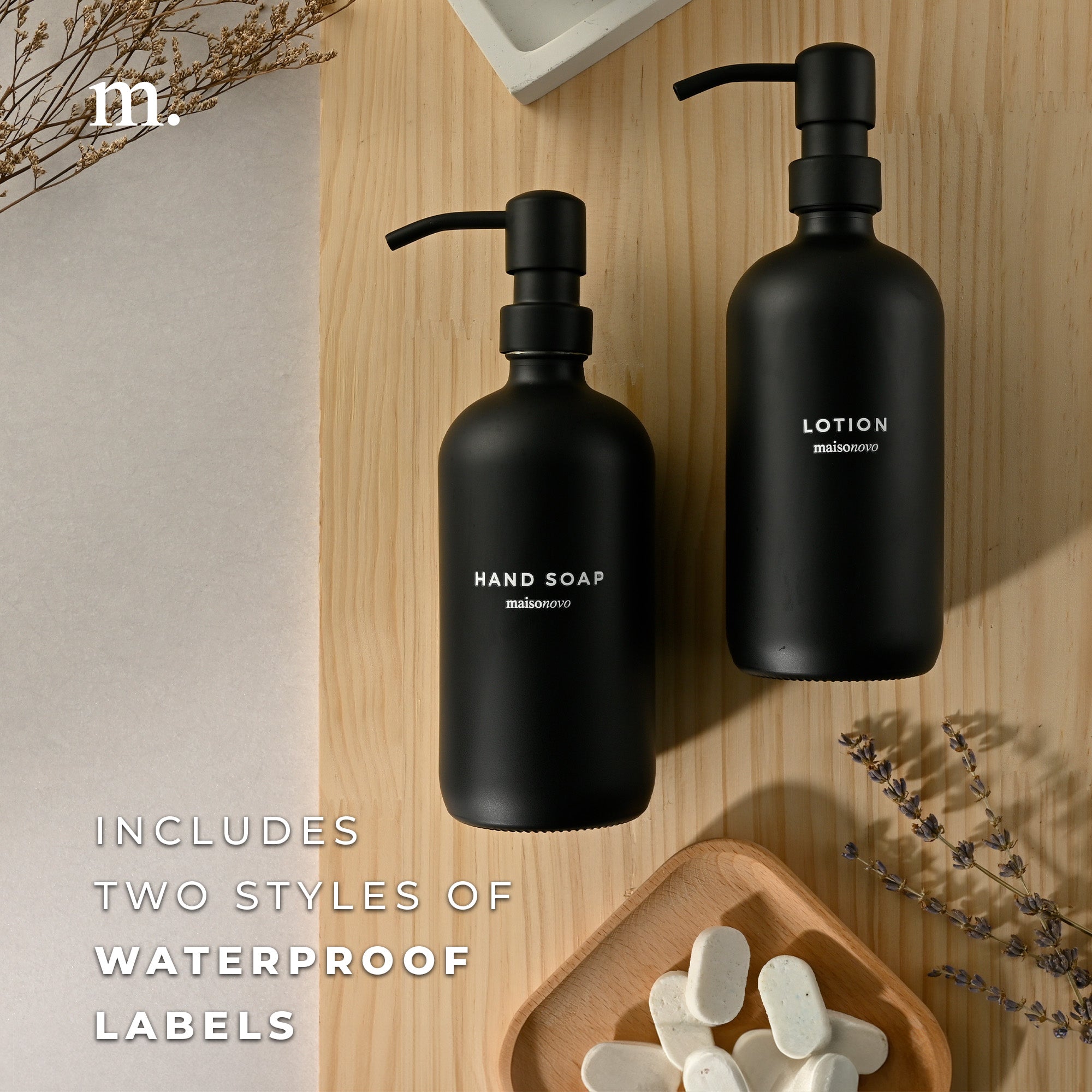 Glass Soap Dispensers Black